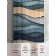 thumbnail image 6 of Summer Coastal Sheer Curtains 63 Inch Length 2 Panels Set, Modern Abstract Watercolor Wave Voile Window Treatment Rod Pocket Curtains Sheers Drapes for Bedroom/Living Room/Kitchen 52x"63"x2, 6 of 7