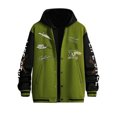 thumbnail image 1 of xiaxaixu Men Baseball Jacket, Long Sleeve Button Closure Letters Bear Print Contrast Color Varsity Jacket Fall Casual Jacket, 1 of 7