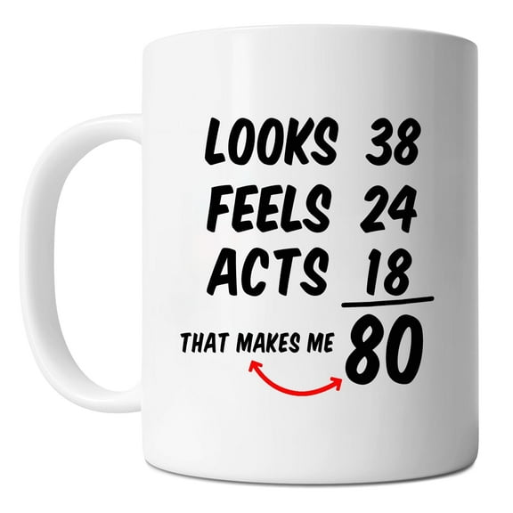 Mycheny 1945 Born Birthday Gifts, 80th Coffee Mug for Men and Women, That Make Me 80 Year Old, 80th Birthday Cups