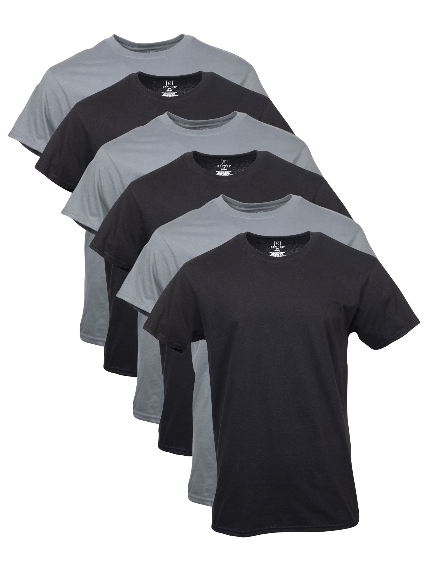 George Men's Assorted Crew T-Shirts, 6-Pack