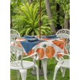thumbnail image 2 of Outdoor Tablecloth with Umbrella Hole and Zipper, Thanksgiving Fall Round Table Cloth 60 Inch Waterproof Tablecloth, Farmhouse Autumn Orange Pumpkin Picnic Table Cover for Patio Camping, 2 of 7