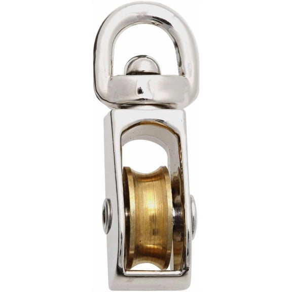 National Hardware Swivel Single Pulley 3201BC - Durable Die-Cast Zinc - 1.5 in, Gold