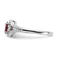thumbnail image 3 of Sterling Silver Rhodium-plated Garnet & Diamond Ring, 3 of 7