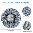 thumbnail image 3 of Shower Caps,Blue Pioneer Flower and Paisley Pattern Waterproof Shower Cap for Women 4 Pieces,Double Reusable Hair Cover for Shower PEVA Elastic Stretch Hem, 3 of 7