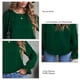 thumbnail image 5 of Blusa de manga larga con volantes para mujer, jersey verde con cuello redondo, talla M, primavera/otoño, 5 of 6