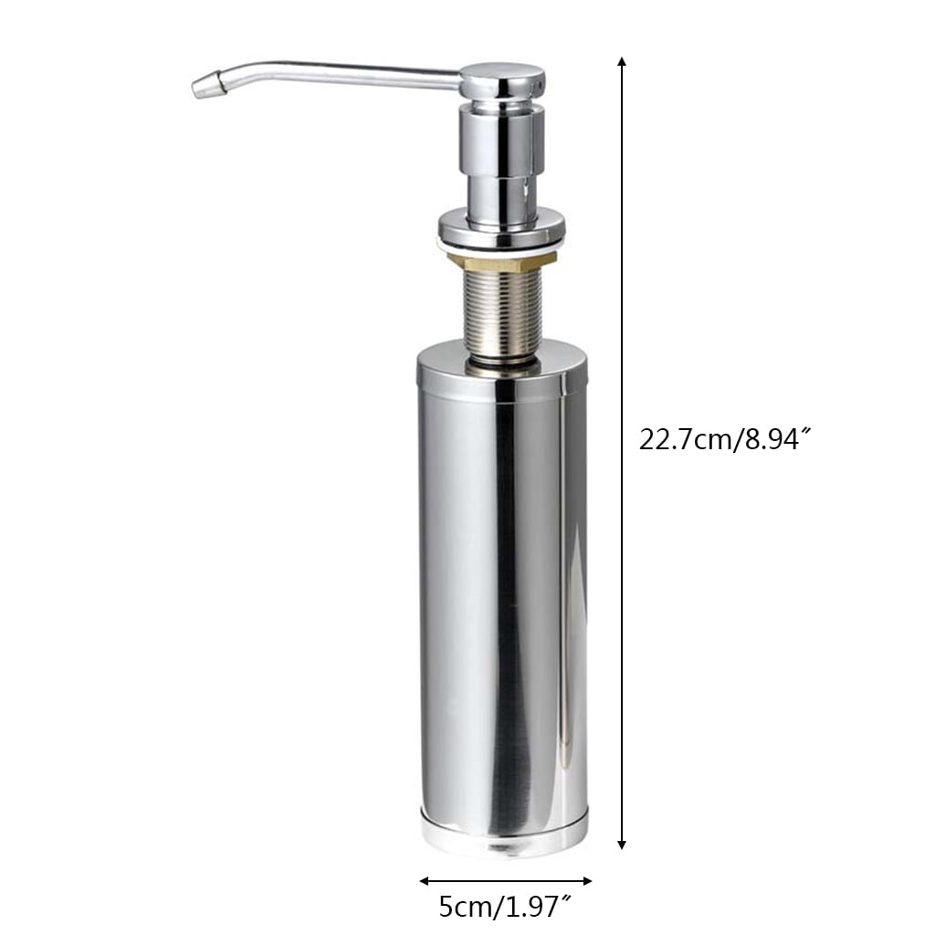 Built in Soap Dispenser for Kitchen Sink Stainless Steel Pump for Dish Soap or Lotion Refill from The Top for CounterTop
