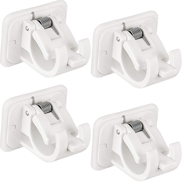 2 soportes autoadhesivos para barra de cortina, ganchos para cortinas, fijación de barra.