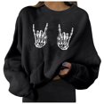 thumbnail image 1 of Mode Halloween Femmes Col Rond Manches Longues Imprimé Uni Haut Décontracté Sweat-Shirt, 1 of 5