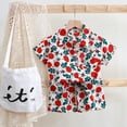 thumbnail image 2 of Girls Spring Outfits Summer Cozy Colored Patchwork Printed Short Sleeved 2Pc Newborn Boy Clothes Red 6-7 Years, 2 of 4