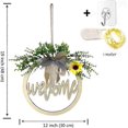 thumbnail image 2 of Welcome Sign for Front Door, 30cm/11.8in Wreaths with Artificial Plant Ribbon Bow 3D Font, Rustic Wooden Door Decoration Wreaths for Home Garden Weddi, 2 of 5