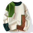 thumbnail image 1 of Chandails Chauds Automne Hiver pour Hommes Mode Col Roulé Patchwork Pulls Nouveaux Vêtements de Rue Coréens Pull Décontracté pour Hommes, 1 of 5