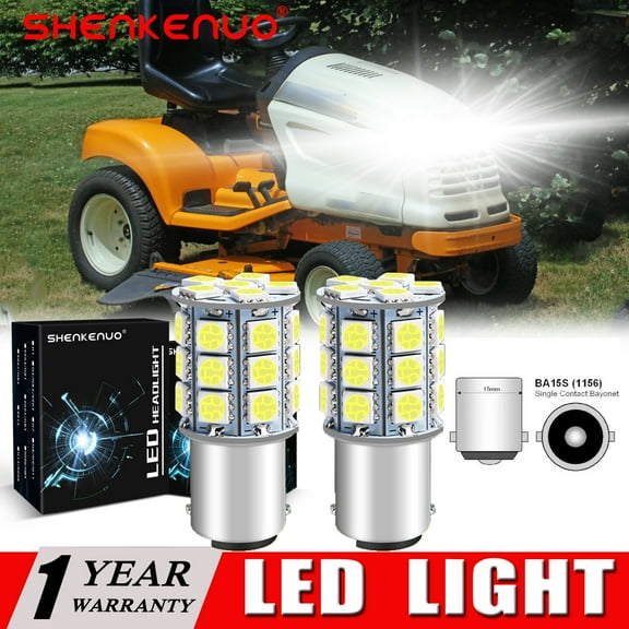 SHENKENUO SUPER BRIGHT LED light bulbs For Cub Cadet LTX1040 LTX1042 LTX1045 LTX1050 mower,6000k White,Pack of 2