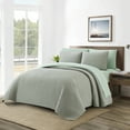 thumbnail image 2 of Nanshing Myrne 7 Piece Modern Solid Color Waffle Quilt Set, Sage, King, 2 of 8