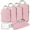 Pink, variant on Gonex 6 Set Compression Packing Cubes Expandable Travel Luggage Organizers with Shoe Bag, Toiletry Bag