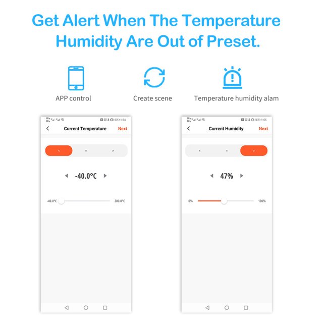 Higrómetro digital JShteea LCD Interior WIFI Sensor de temperatura y humedad Libre de BPA