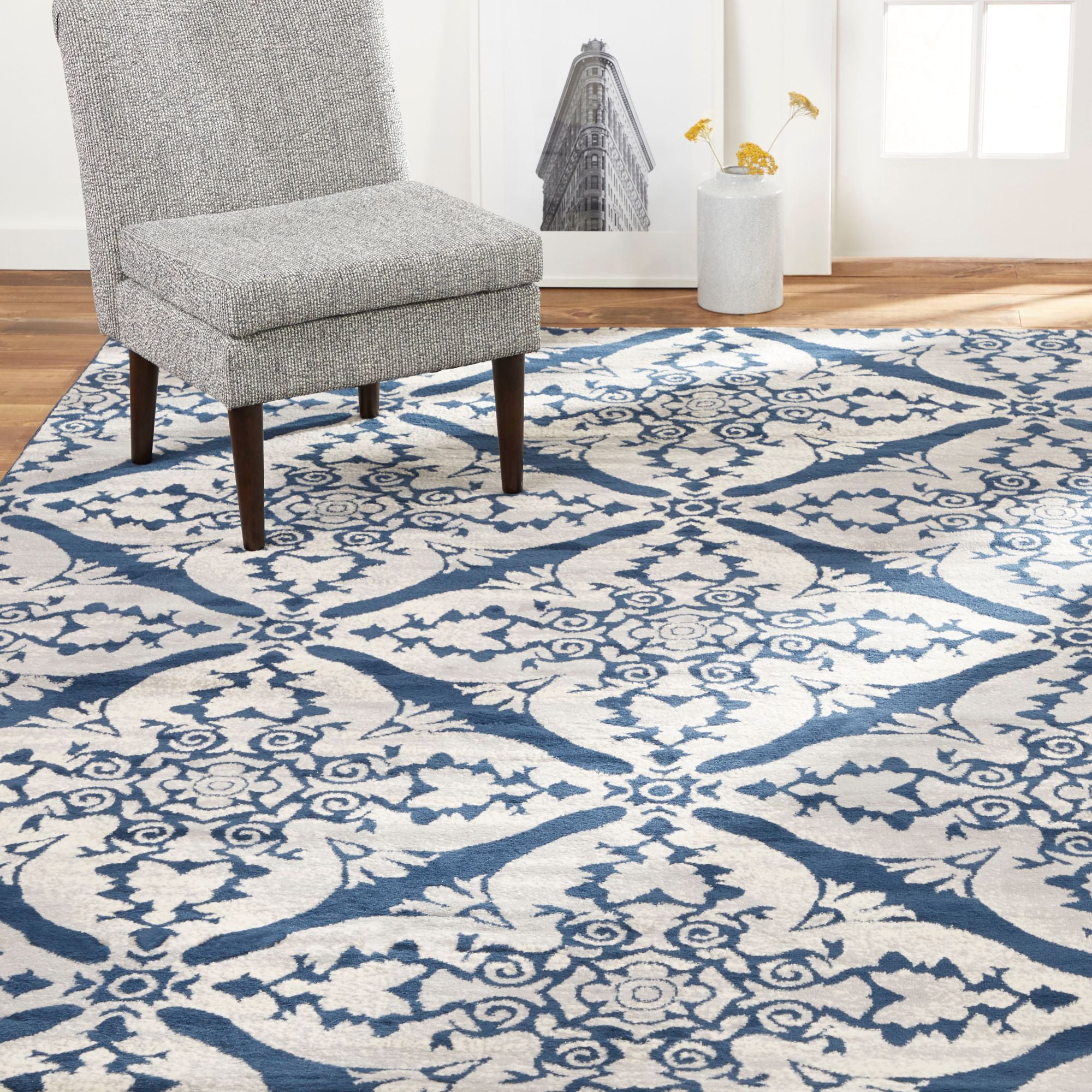 Home Dynamix Tremont Sequoia Trellis Area Rug, Blue/Gray, 7'10"x10'5