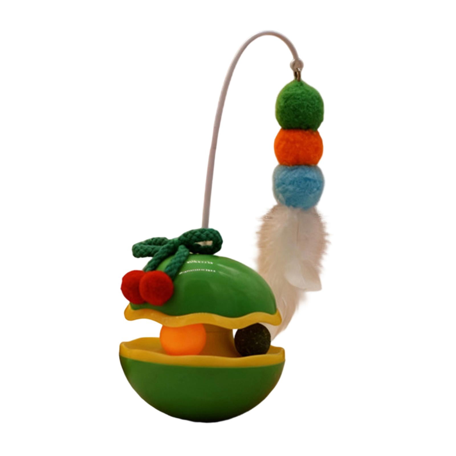 Cat Toy, Interactive Cat Teaser with Catnip Ball, Tumbler Wand for Kitten Exercise, Self-Entertainment & Puzzle for Indoor Cats