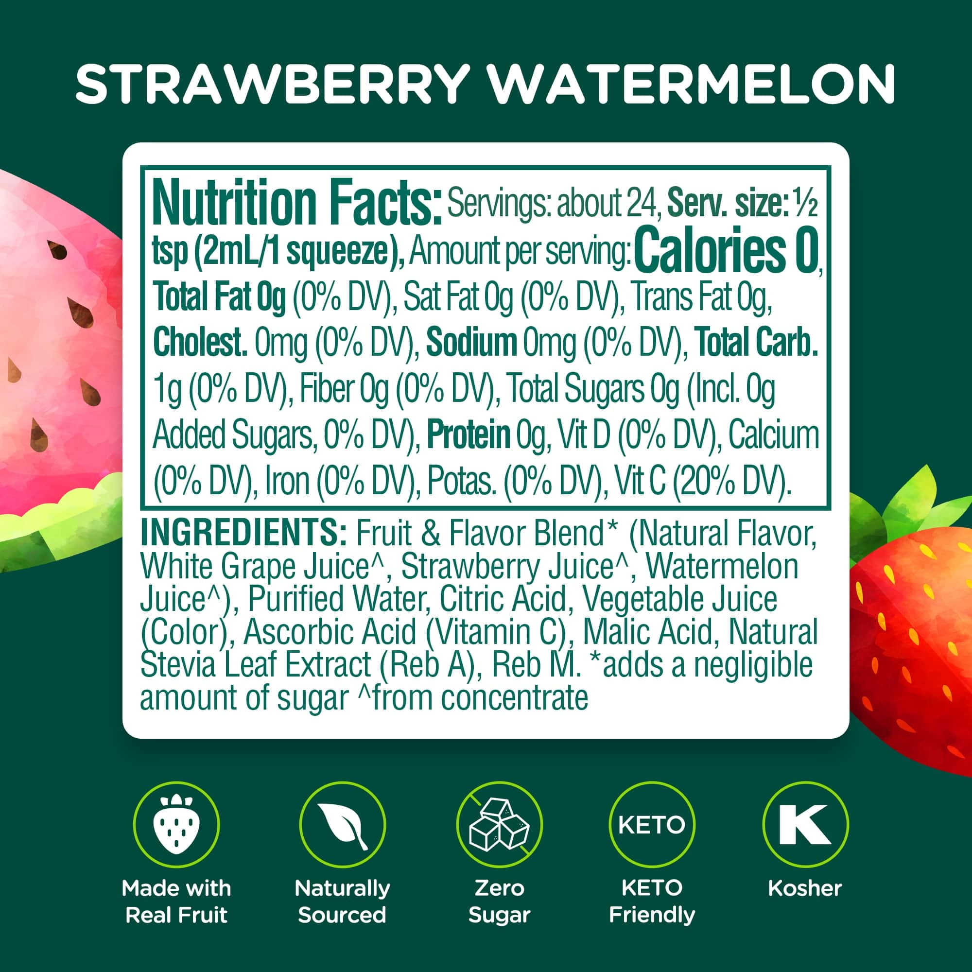 (6 pack) Stur Strawberry Watermelon Drink Mix, Liquid Water Enhancer, Sugar-Free, 1.62oz