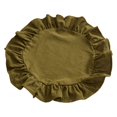 thumbnail image 5 of 15 Inch Boho Fabric Placemat, Rustic Farmhouse Round Ruffle Place Mat, Washable Scalloped Edge Table Mats for Kitchen Dining Party Table Decor, 5 of 7