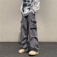 thumbnail image 2 of Pantalones Cargo para Hombre Pantalones Rectos Grises Hombre Otoño Ancho Regular Fit Talla Grande Pantalones Calle Algodón Spandex Ropa Moda, 2 of 5