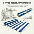 thumbnail image 3 of FH Home Outdoor Rug - Waterproof, Fade Resistant, Crease-Free - Premium Recycled Plastic - Striped - Patio, Deck, Porch, Balcony, Laundry Room - Brittany Stripe - Blue & White - 5 x 8 ft, 3 of 8