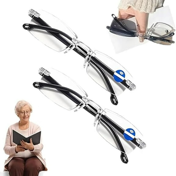 Intelligent Zoom Color-Changing Anti-Blue Light Presbyopia Glasses for Women & Men, Clear Focus Auto Adjusting
