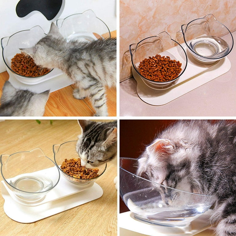 Cute Cartoon Paw Oblique Pet Bowel Food Water Container Cute Cartoon Paw Oblique Pet Bowel Food Water Container