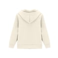 thumbnail image 3 of Domzest Girls Oversized Hoodies Long Sleeve Zip Up Sweatshirt Back to School Solid Loose Fit Hoodie with Pockets Khaki 150 Age:11-12Y, 3 of 3