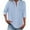 B-Light Blue, variant on V-Neck T-Shirts for Women Plus Size Front Button-up 3/4 Sleeve Summer Tops Casual Loose 3 Quarter Length Sleeve Blouses Shirts with Chest Pockets New B-Red-a S