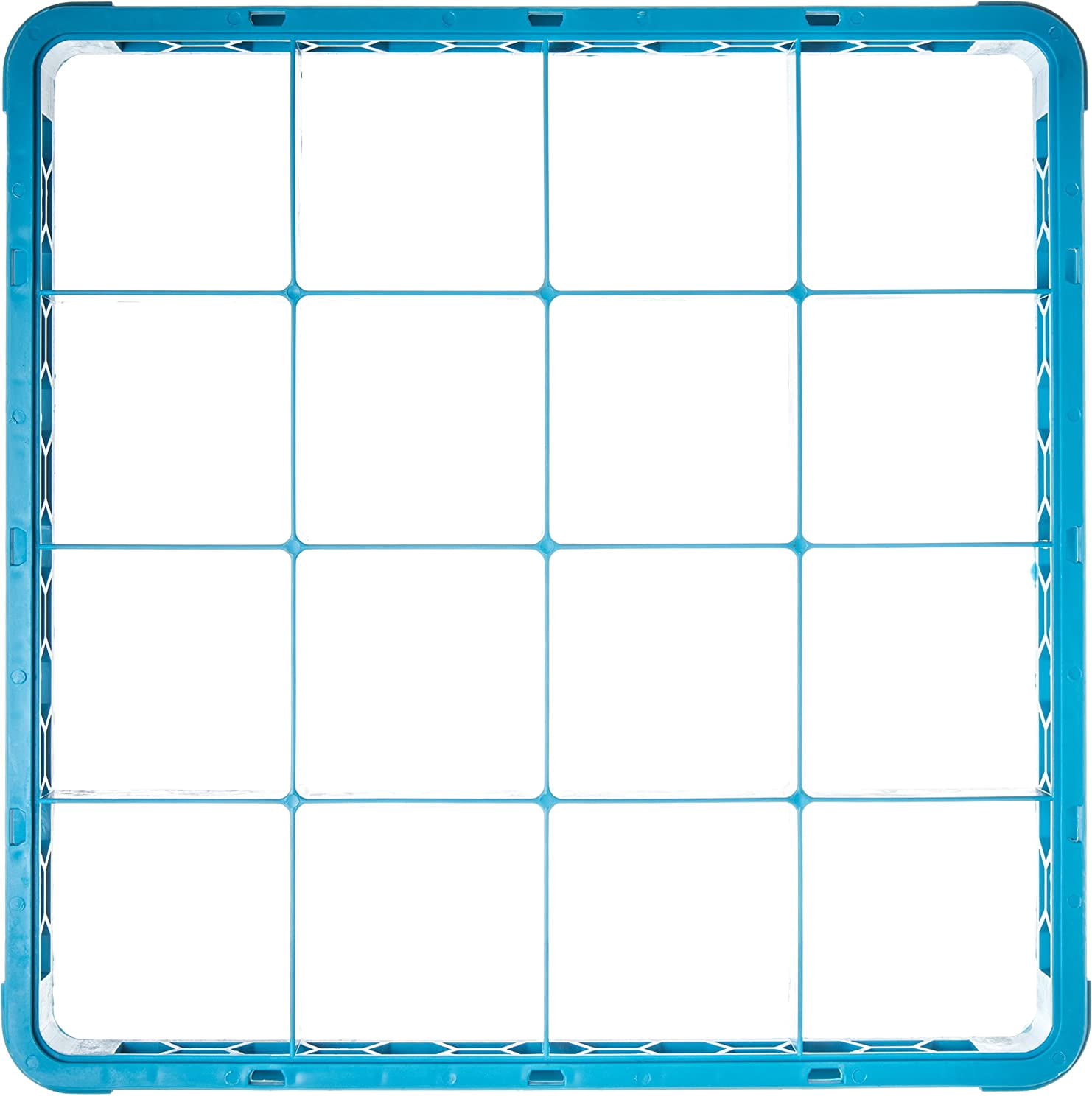 Carlisle OptiClean 16-Compartment Glass Rack Extender, 1-7/9"H x 19-3/4"W x 19-3/4"W, Blue