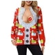 thumbnail image 2 of Pntutb Mujer Casual Divertido Estampado de Navidad Manga Larga Cuello Redondo Pullover Blusa Parejas tops Pntutb Pntutb-4108, 2 of 5