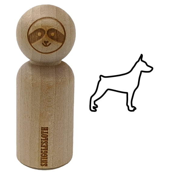 Miniature Pinscher Min Pin Dog Outline Rubber Stamp for Scrapbooking Crafting Stamping - Small 3/4 Inch