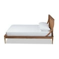thumbnail image 3 of Baxton Studio Jamila Modern Transitional Walnut Brown Finished Wood and Synthetic Rattan Full Size Platform Bed, 3 of 7