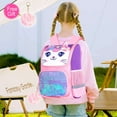 thumbnail image 5 of AGSDON 3PCS Kids Cat Backpack for Girls, 15" Sequin Bookbag with Lunch Box, Pink School Bag for Elementary Preschool Toddler, 5 of 7
