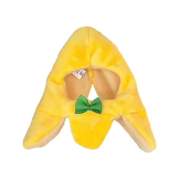 Cute Banana Cat Pet Costume Apparel, Soft Plush Material with Green Bow Tie Design, for Small Dogs Cats Halloween Cosplay Party Daily Wear - 1PC Banana Pet Outfit