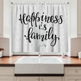 thumbnail image 2 of Ambesonne Family Kitchen Curtains, Happiness Phrase, 55"x39", Black Grey, 2 of 3