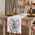 thumbnail image 2 of Table Runners 108 Inches Long Dress Scarves, Pink Flowers Yak Farmhouse Coffee/Dining/Kitchen Table Runner for Living Room, Vintage Spring Floral Bathtub Watercolor 13x108 Inch, 2 of 9