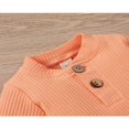 thumbnail image 4 of Newborn Baby Girl Boy Spring Fall Clothes Ribbed Cotton Solid Color Long Sleeve Romper Jumpsuit+Pants Outfits Set, 4 of 7
