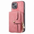 thumbnail image 5 of ShellTech Phone Case for iPhone 14 Zipper Wallet Cover with Credit Card Holder Slot Shoulder Crossbody Strap Cell Women Girls Men,Pink, 5 of 21