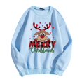 thumbnail image 4 of XIAOCHA Womens Sweatshirts Merry Christmas Cute Reindeer Plaid Print Sweatshirts Long Sleeve Crew Neck Pullover Sweatshirts Festive Holiday, 4 of 4