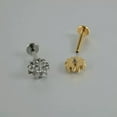 thumbnail image 6 of K-KED Titanium Snowflake Studs Zircon Flat Back Labret Monroe Helix Earrings Piercing-Silver-16 g (1.2 mm)-8 mm, 6 of 9