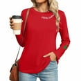thumbnail image 2 of JTZGDY Merry Christmas Sweatshirts for Women Funny Xmas Tree Santa Claus Print Long Sleeve Holiday Season Pullover Tops Loose Oversized Casual Graphic T-Shirts Red#04 XXL, 2 of 6