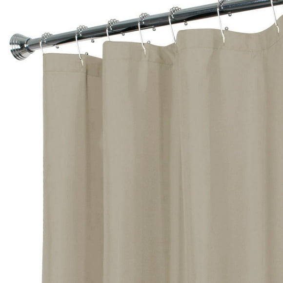 MAYTEX Water Repellent Fabric Shower Curtain or Liner, 70" x 72", Beige