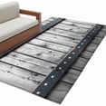 thumbnail image 2 of 4x6 Area Rugs, Grey Wood Grain Non-Skid Rubber Backing Large Rectangle Rugs - Living Room Bedroom Home Office, Country Vintage Barn Door Rustic Lodge Indoor Floor Mat Carpets Washable Rug, 2 of 9