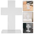 thumbnail image 1 of BESTYASH Cruz De Acrílico Transparente Para Espiritual Con Y Base Estable, 1 of 8