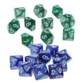 thumbnail image 1 of Juego de 20 acrílicos opacos D10 de diez caras Verde y azul, 1 of 7