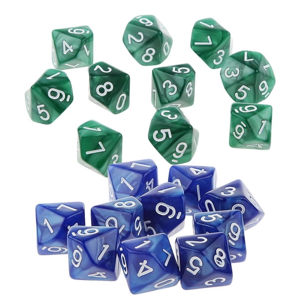 De Dados De Acrílico De 2 Piezas D De De 22 Mm Para Mazmorras Y Dragones Verde y azul