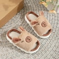 thumbnail image 5 of Ccpelsie Slippers for Boys Girls Home Cotton Slippers Non-Slip Warm Little Kids Slippers(Brown,9), 5 of 7