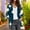 Black, variant on BLOCLOALO 3/4 Sleeve Blouses Open Front Cardigan Women's Printed Fashionable Casual Cropped Chiffon Cardigan Top Chiffon Tops Lightweight Thin Cardigans Comfy Cardigan Black L