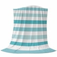 thumbnail image 6 of Aqua Ombre Grey Striped Blanket Soft Cozy Warm Throw Blanket for Couch, Plush Fuzzy Flannel Fleece Blankets for Sofa, Farmhouse Stripe Modern Bed Blankets Lightweight Gifts for Women, 40"x50", 6 of 9
